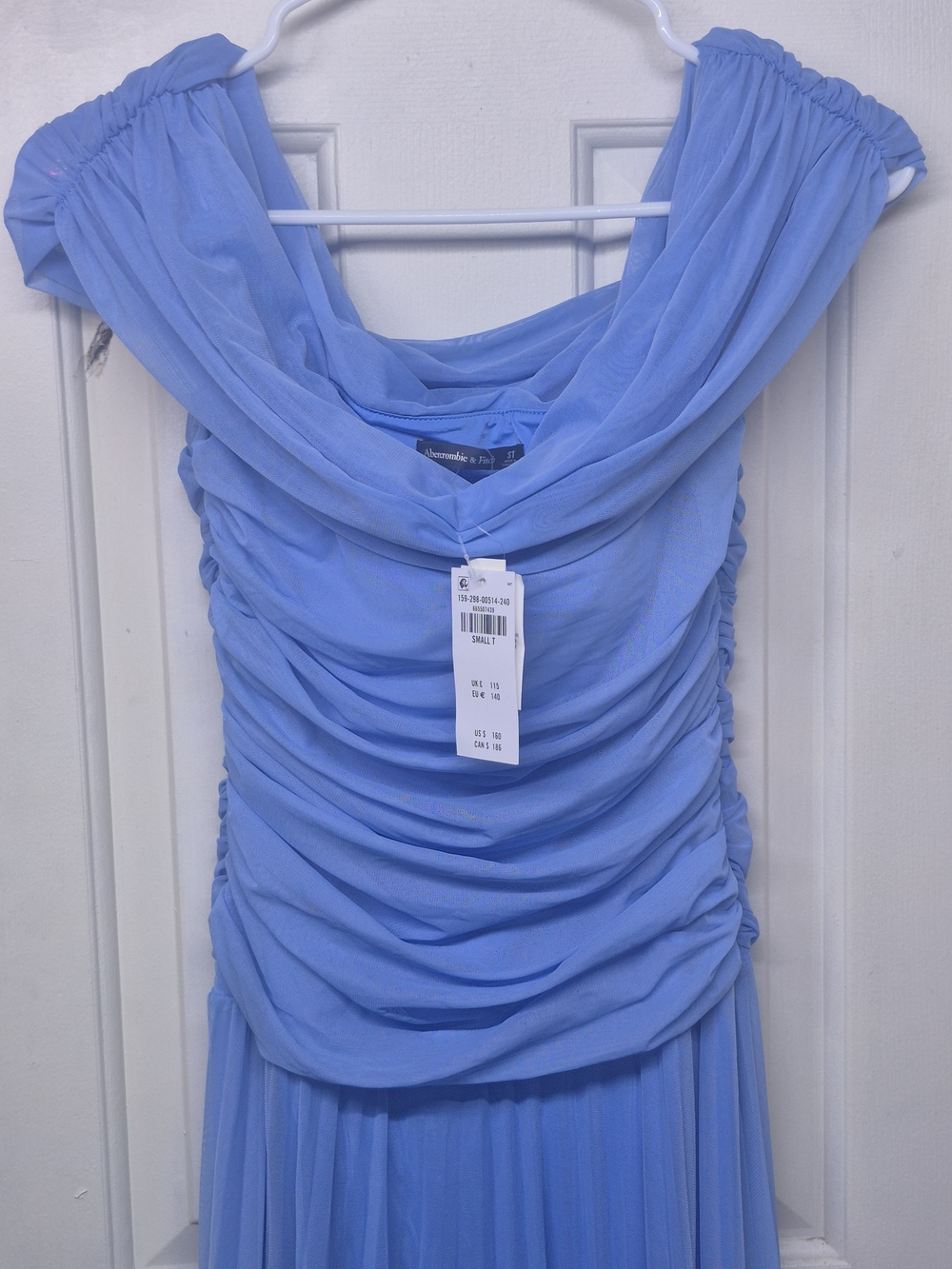 Blue Draped Evening Dress - Abercrombie & Fitch